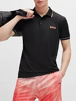 Slim-Fit Polo Shirt with Contrast Logos