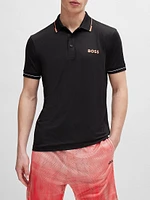 Slim-Fit Polo Shirt with Contrast Logos