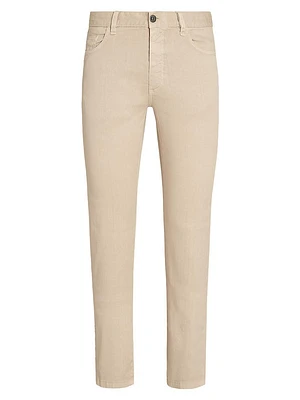 Stretch Linen and Cotton Roccia Jeans