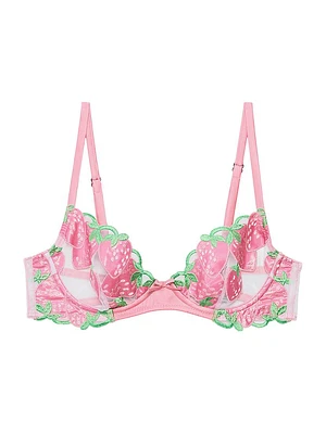 Strawberry Embroidery Demi Bra