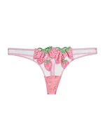 Strawberry Embroidered Thong