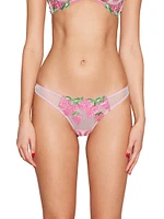 Strawberry Embroidered Thong