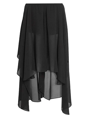 Silk Chiffon Asymmetric Skirt