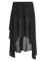 Silk Chiffon Asymmetric Skirt