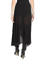 Silk Chiffon Asymmetric Skirt