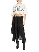 Silk Chiffon Asymmetric Skirt