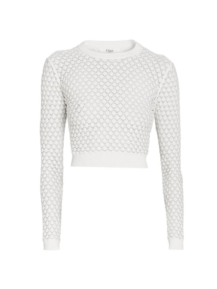 Pointelle Crewneck Sweater