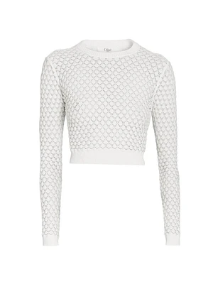 Pointelle Crewneck Sweater