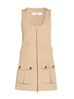 Front-Zip Pinafore Minidress