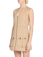 Front-Zip Pinafore Minidress