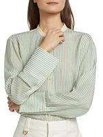 Oversized Striped Silk Blouse