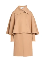 Cape-Overlay Wool & Cashmere Coat