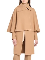 Cape-Overlay Wool & Cashmere Coat