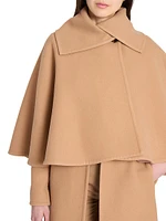 Cape-Overlay Wool & Cashmere Coat