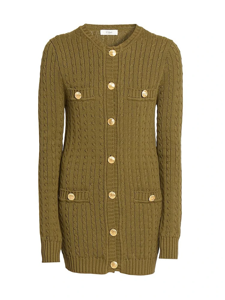 Cotton Cable-Knit Minidress