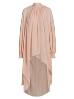 Draped Silk Tunic Top