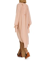 Draped Silk Tunic Top