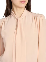 Silk Tieneck Blouse