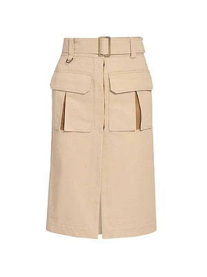 Cotton Belted Utility Skirt