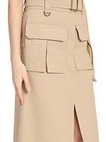 Cotton Belted Utility Skirt