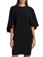 Cape-Sleeve Cocktail Dress