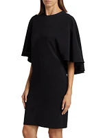 Cape-Sleeve Cocktail Dress