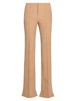 Wool Pintuck Step-Hem Trousers