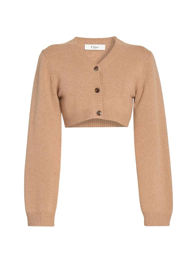 Cashmere-Blend Crop Cardigan