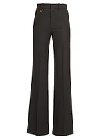 Wool High-Waisted Flare Trousers