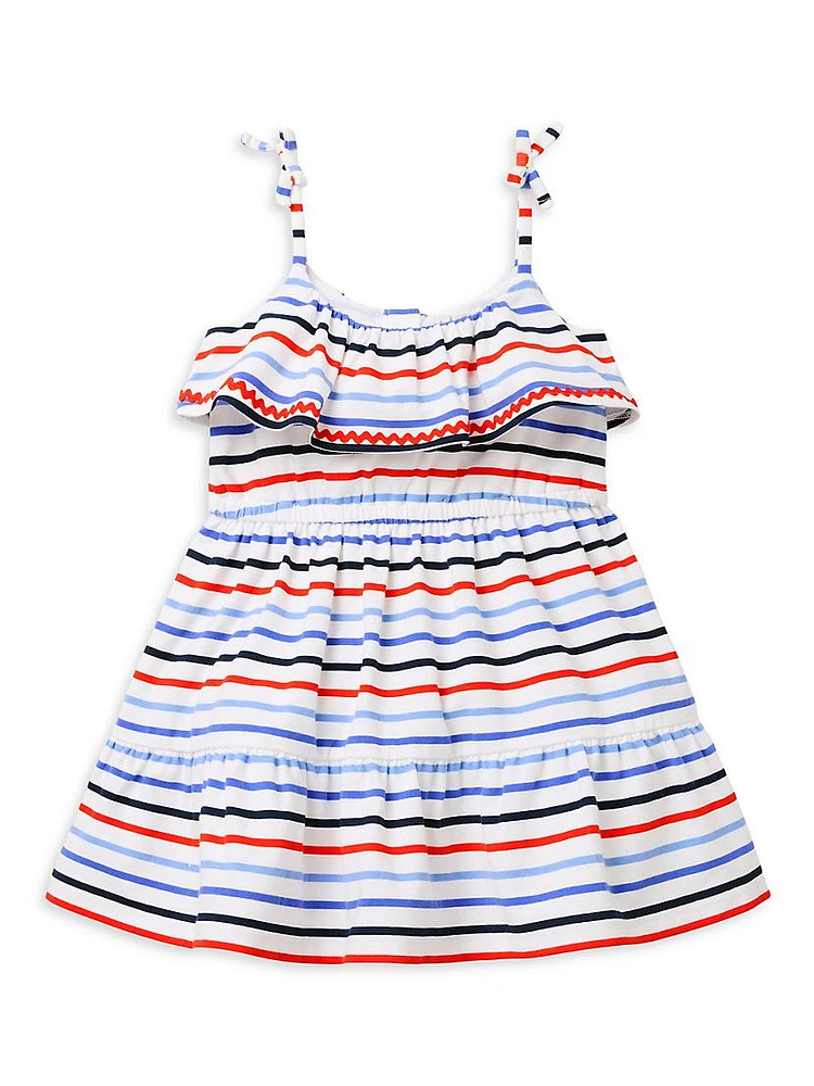 Little Girl's & Striped Ruffle Dress