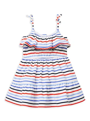 Little Girl's & Striped Ruffle Dress