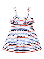 Little Girl's & Striped Ruffle Dress