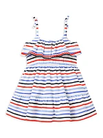 Little Girl's & Striped Ruffle Dress