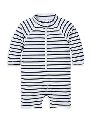 Baby Boy's Striped One-Piece Rashguard Swimsuit