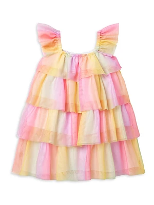 Little Girl's & Rainbow Tiered Tulle Dress