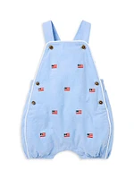 Baby's Flag-Embroidered Cotton Shortall