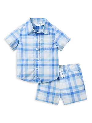 Baby Boy's The Cabana Plaid Short-Sleeve Shirt & Shorts Set