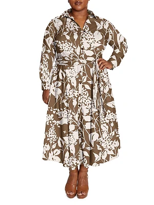 Poplin Shirtdress Floral Print