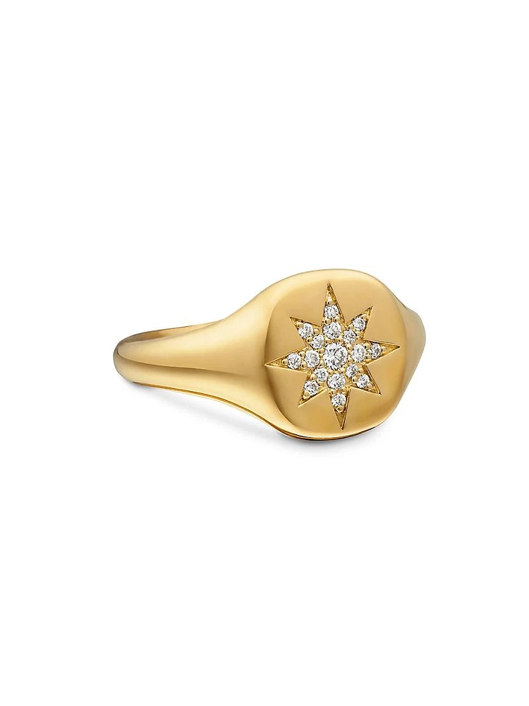 Cable Collectibles Compass Pinky Ring 18K Yellow Gold