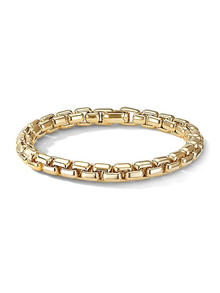 Box Chain Bracelet in 18K Yellow Gold, 7.3MM