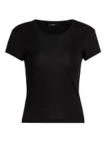 Cap-Sleeve Cotton T-Shirt