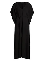 Wool-Blend Kaftan Maxi Dress