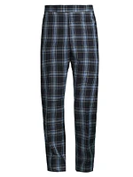 Plaid Wool & Linen-Blend Backstrap Suit Pants