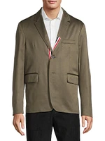 Unconstructed Cotton Two-Button Blazer