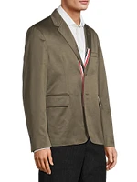 Unconstructed Cotton Two-Button Blazer