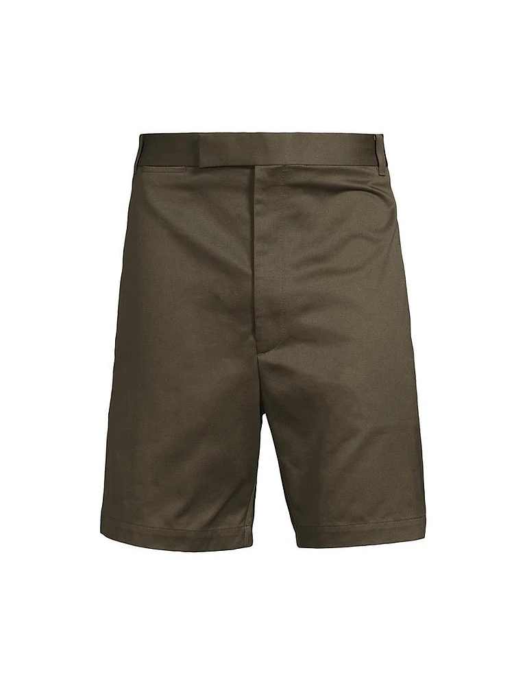 Cotton Flat-Front Shorts