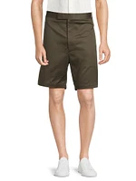 Cotton Flat-Front Shorts