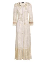 Jute-Trimmed Lace Cover-Up Robe