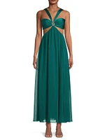 Piscina Chiffon Cut-Out Cover-Up Dress