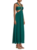 Piscina Chiffon Cut-Out Cover-Up Dress